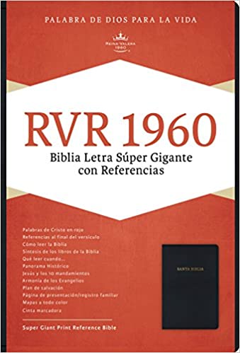 RVR 1960 Biblia Letra Súper Gigante con Referencias, negro imitación piel